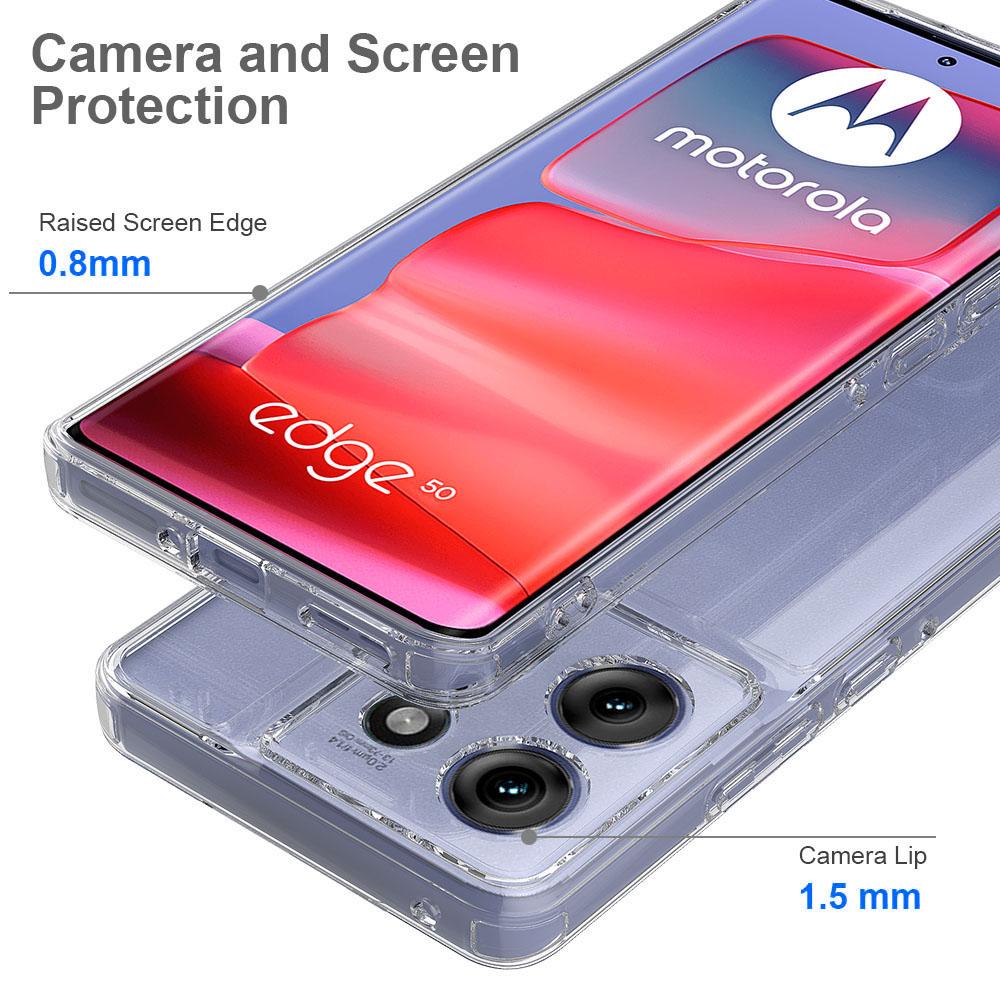 Für Motorola Edge 50 5G Klare Handyhülle TPU+Acryl Stoßfeste Handy-Rückseite