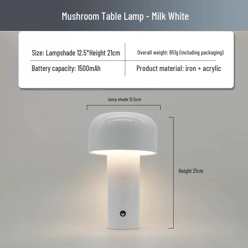 Nordic Style Mushroom Desk Lamp: Creative Bedside, Bar, Bedroom Atmosphere Light