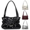 Plissierte Umhängetasche Damen PU Mode Handtasche geraffte solide Unterarmtaschen Hochwertige Tragetasche Luxus Achseltasche Chic Hobo Bag