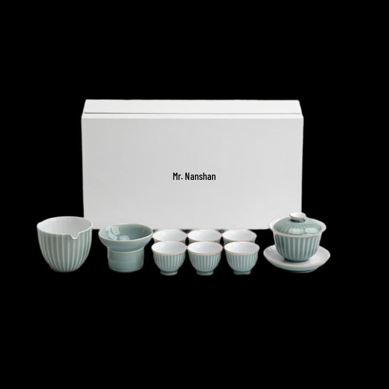 Japanese Style Ceramic Kung Fu Tea Set - Green Mountains