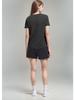 Women's Short Sleeve Round Neck Cotton-Spandex Yoga T-Shirt - Soft, Comfortable, Solid Color for Fitness & Casual Wear.