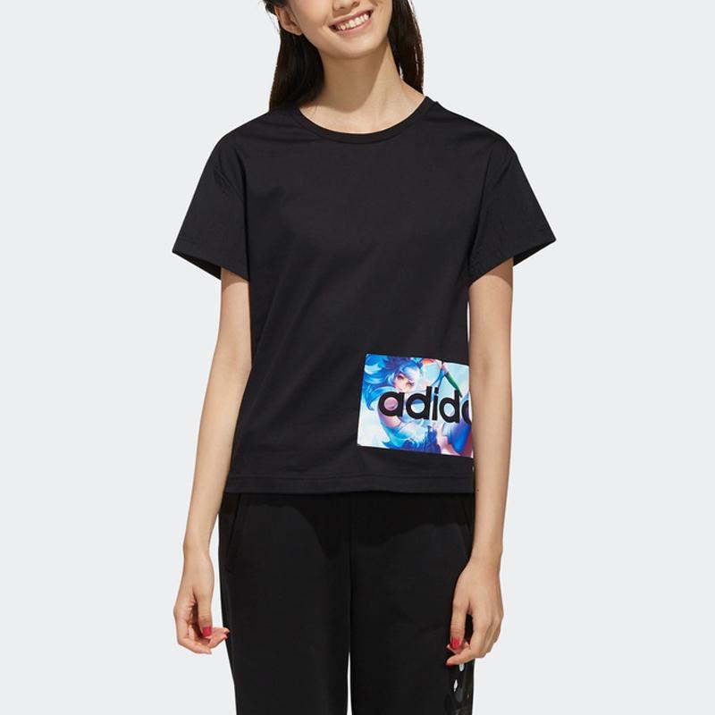 Adidas Neo Short Sleeve T-Shirt Women Tops Black FR7993