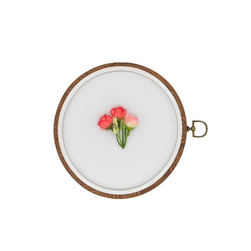 Plastikowa tamborek w stylu vintage: Drewniana rama do haftu krzyżykowego 22cm do zawieszenia na ścianie