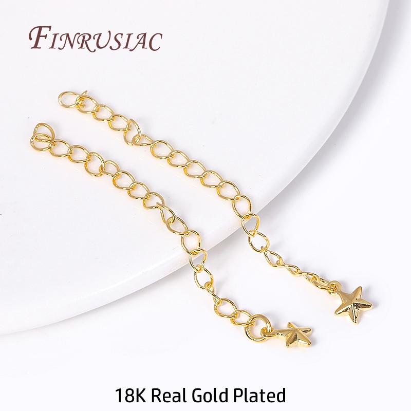 Brass Metal Extension Chain Connectors For DIY Necklace Bracelet Jewelry Making Findings 18K Gold Plated Chain Extender with Tag