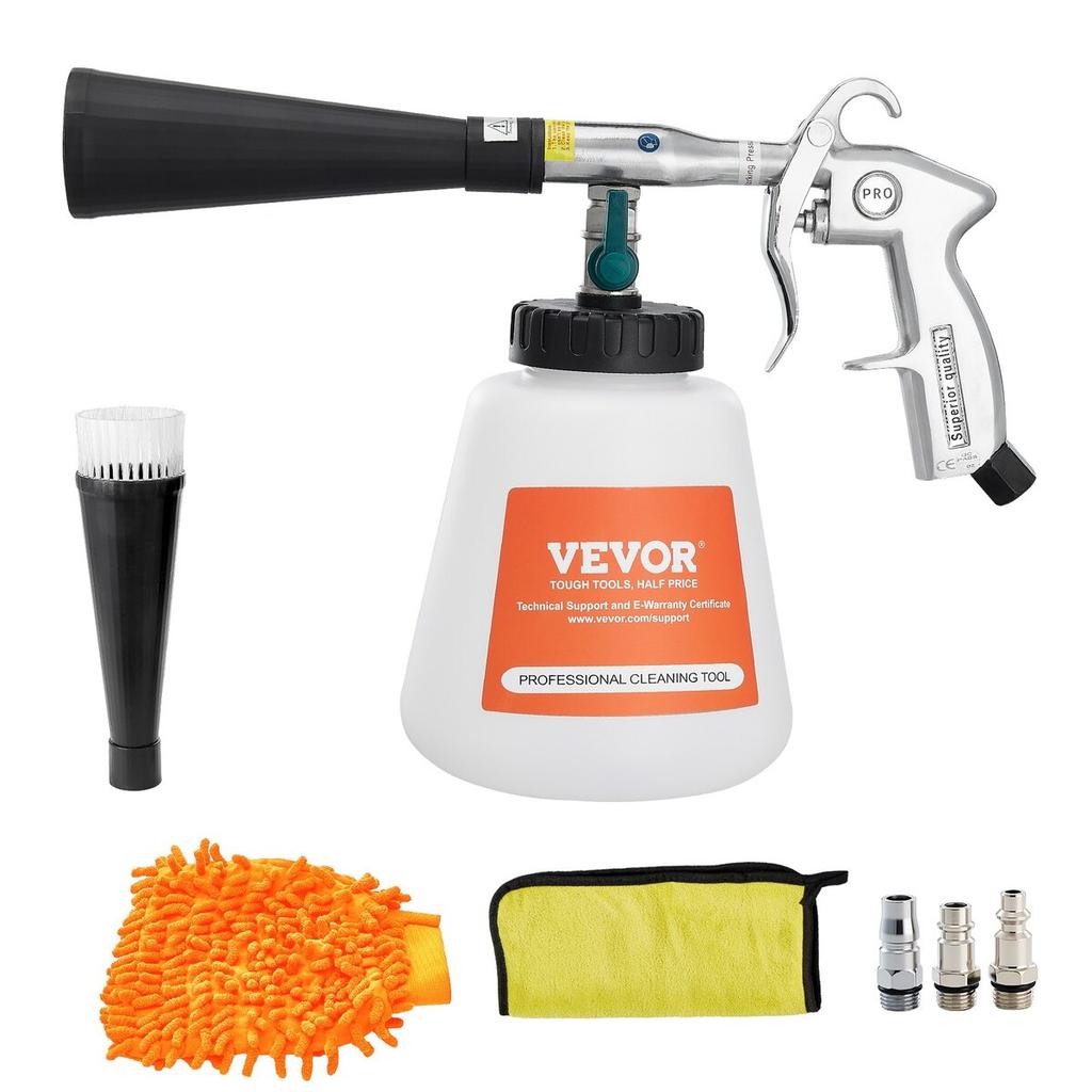 Car Cleaning Gun 6-9.2Bar High-Pressure Air Blow Gun with 1L Liquid Bottle
