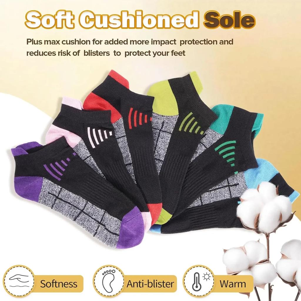 Unisex Anti-Slip Sweat-Absorbent Anti-Odor Anti-Friction Sports Socks for Outdoor Running Low-Cut Ankle Sport Socks