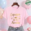 Spanische Mädchen Junggesellinnenabschied T-Shirts Team Braut Stamm Gold Blusen Kurzarm Rundhals T-Shirts für Junggesellinnenabschied Hochzeitsfeier