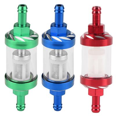 Metalowy szklany rzędowy filtr paliwa oleju napędowego Zamiennik gwintu 8 mm do motocykla
