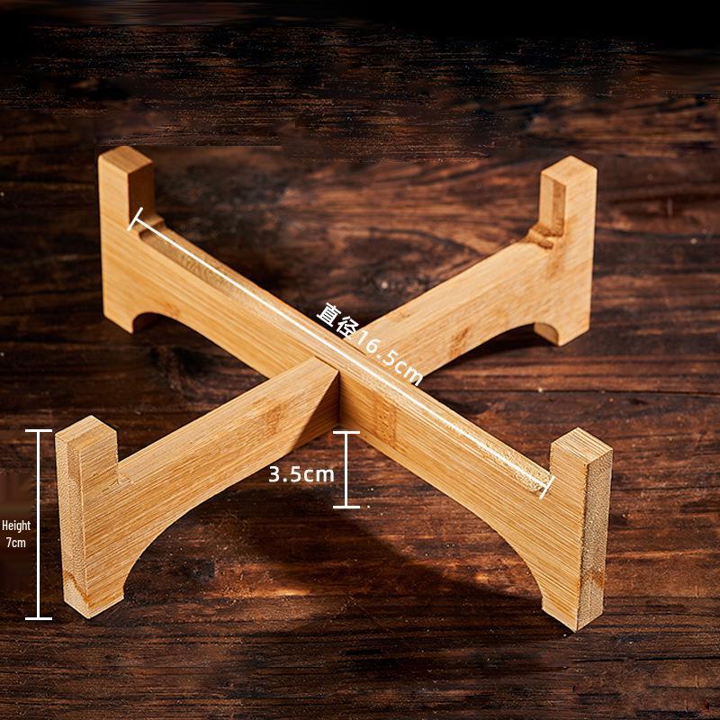 Solides Bambus Weinflaschen- und Vasen-Präsentationsregal