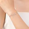 Nový S925 Sterling Silver Dvouvrstvý náramek Dámská móda Osobnost Jednoduchý jednoduchý diamantový vrstvený náramek ve stylu nošení Instagram
