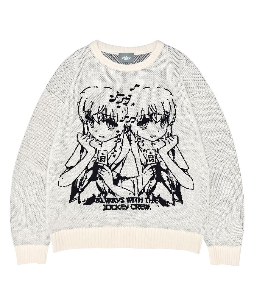 VIDEO JOCKEY Dokidoki Knit Sweater [Ivory]