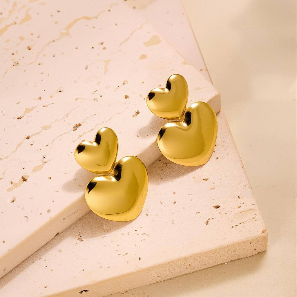 Geometric Irregular 18k Gold Titanium Steel Earrings for Women