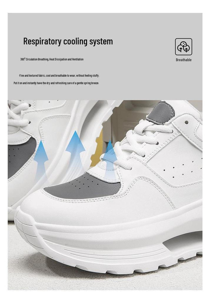 Men's Fashionable Thick Sole 6CM Platform Dad Shoes - New Style Casual Sneakers