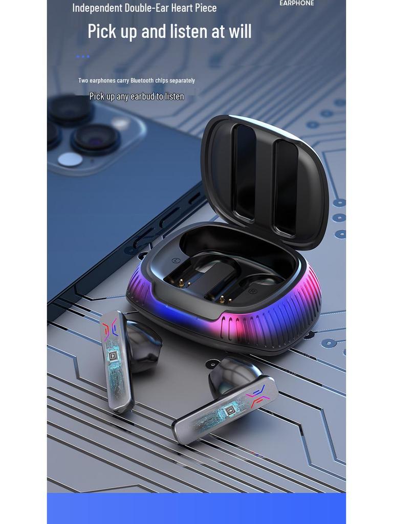 Wireless Bluetooth Gaming Earbuds: Noise-Cancelling, Low Latency, Ideal for Running, Sports, Calls, and E-sports.