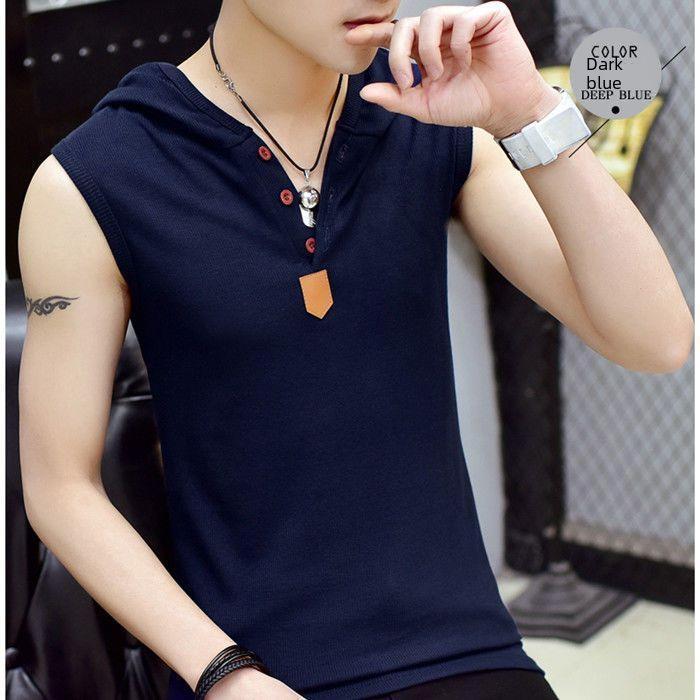 Men's Sleeveless Summer Sports Hoodie Vest