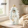 Gold Star Nativity Decor for Desk Holy Family Statue, Christmas Tree Resin Ornament, Hand-Painted Figurine Home Religious Tabletop Altar & Fireplace