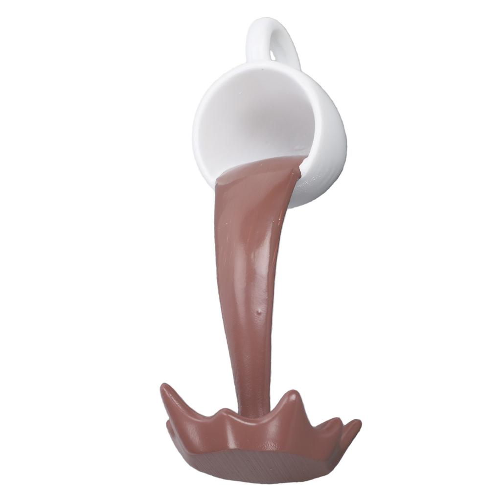 Floating Coffee Cup Sculpture Pouring Spilling Coffee Mug Resin Art Decoration Ornament for Home