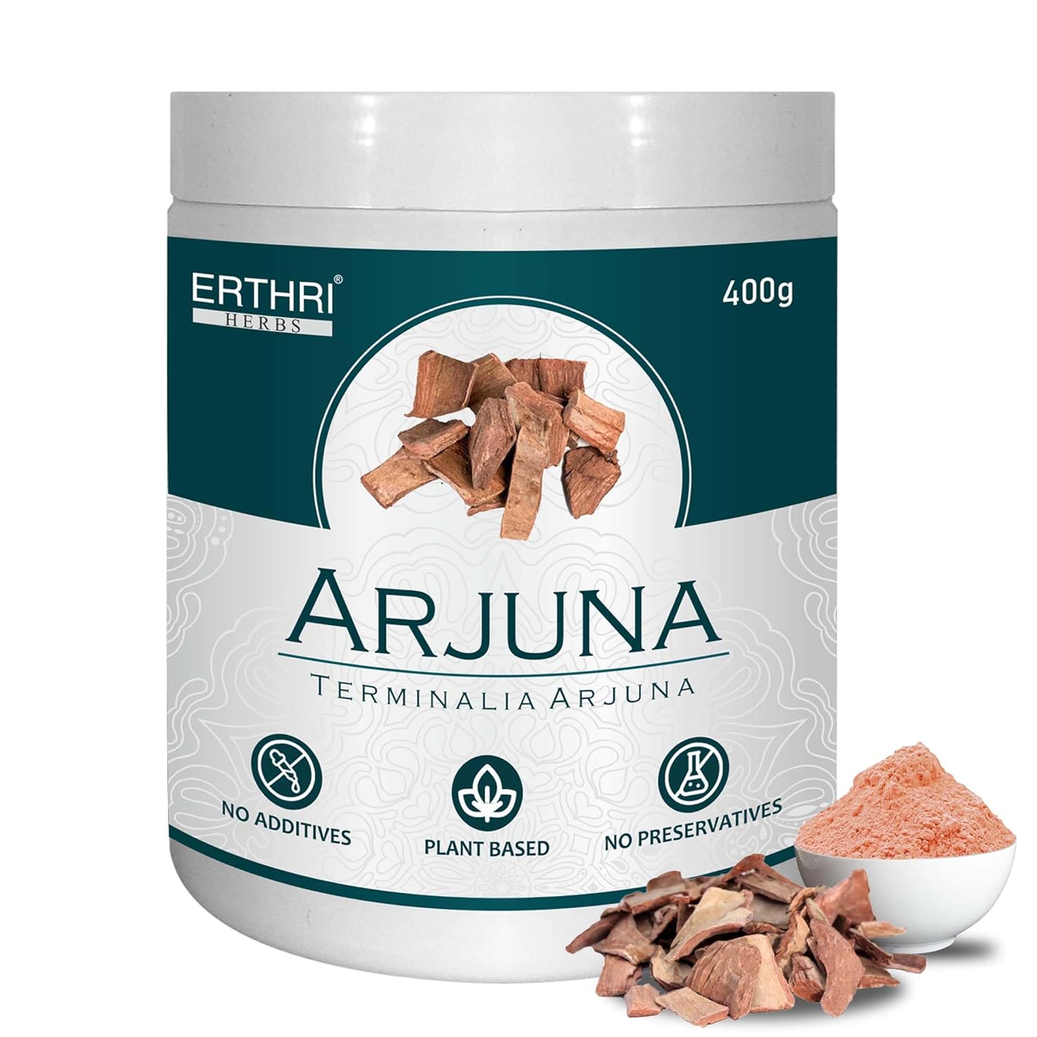 

Erthri Pure Arjun Ki Chaal Bark Powder, Terminalia Arjuna Powder For Heart Health | 400gm 0.8lbs