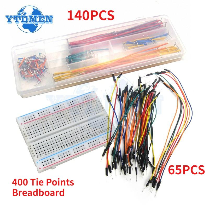 1/2 Sets Breadboards Jumper Wire Kit 400 Tie Points Solderless Pcb Breadboard Jump Line Universal Test Bread Board Projects DIY