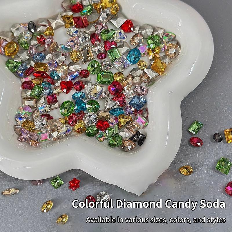 50Pcs Mix 3-10Mm Pointed Bottom Irregular Nail  Small Mixed Shape Glass Pile Drill Applies Diy Accessories