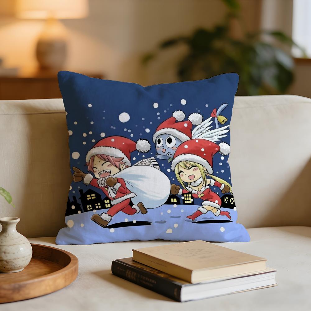 Vintage Anime FFairy Tail Classic Cushion Cover Short plush pillowcase for bed sofa carwashable 30x30cm