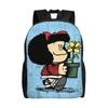 Cartoon Girl and Puppy Gardening Backpack for Men Women Cool High School Hiking Travel Daypack Mafaldas College Canvas Bags Gift