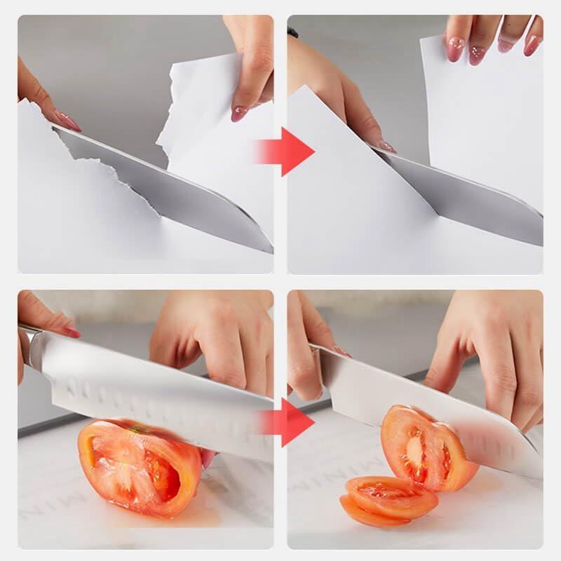 ABWR-Electric Knife Sharpeners For Kitchen,Automatic Knives Sharpening & Polishing Helps Repair, Restore, Polish Blades White Du