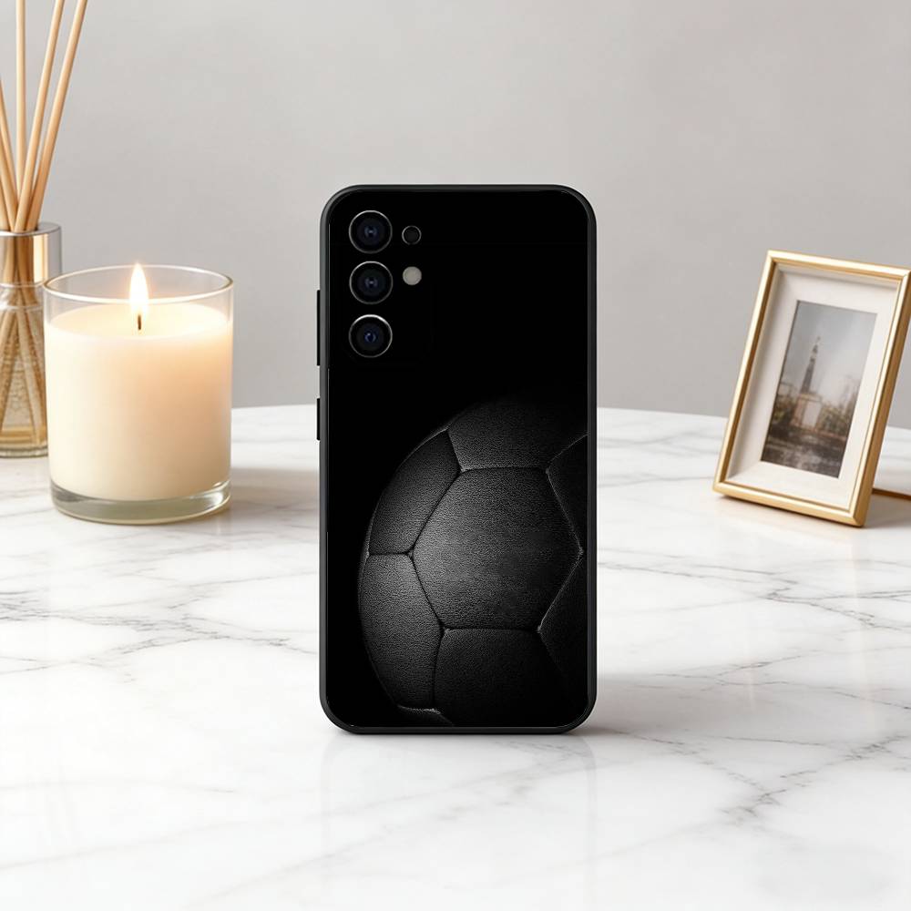 F-Football S-Soccer stitch texture Phone Case For Samsung S25,S24,S21,S22,S23,S30,Ultra,S20,Plus,Fe,Lite,Note,10,Black Cover