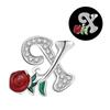 Copper 26 Letter A-Z Red Rose Charms Luminous Bead Fits Genuine Bracelets Do-It-Yourself Beautiful Jewellery Beautiful Gift For Women