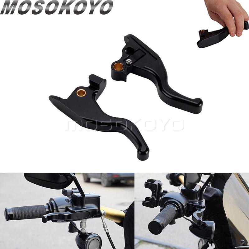 

Clutch Brake Lever Set for Harley Softail Breakout Deluxe Heritage Classic FLS Slim Street Bob FXBB Motorcycle Left Right Levers Black-2fiinger