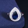 CMM Classic Women Engagement Party Jewelry High Quality Big Tear Drop Green Rings with Zirconia
