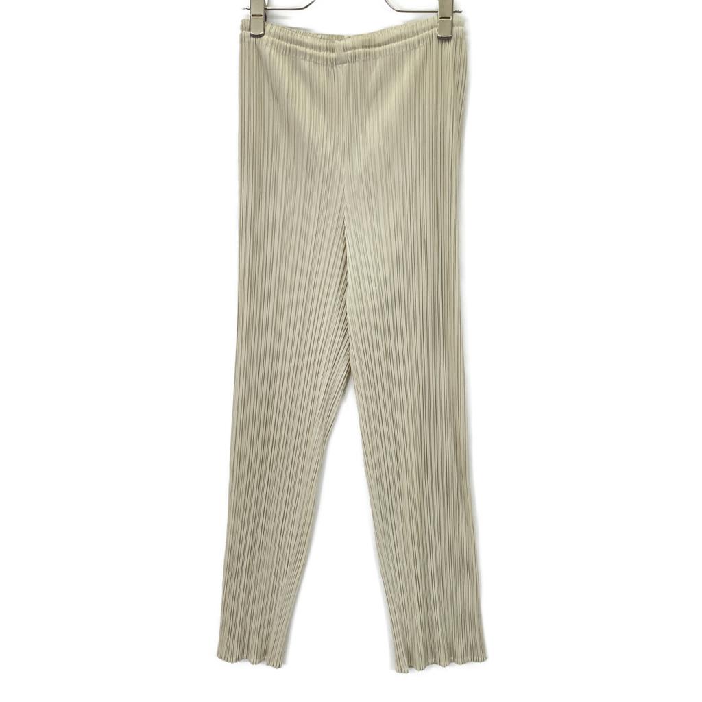 PLEATS PLEASE Beige PP01-JF503 Polyester Pants Bottoms 2 beigeUsed