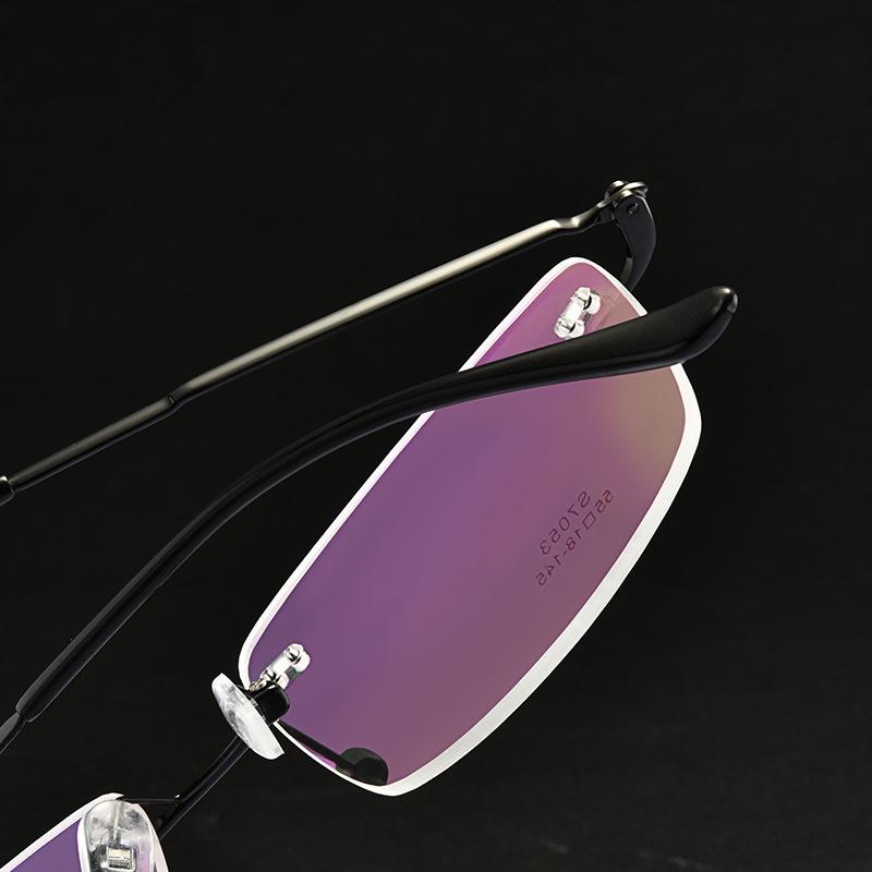 Buy Computer Glasses For Man Rimless Metal Frame Eyewears Super Light