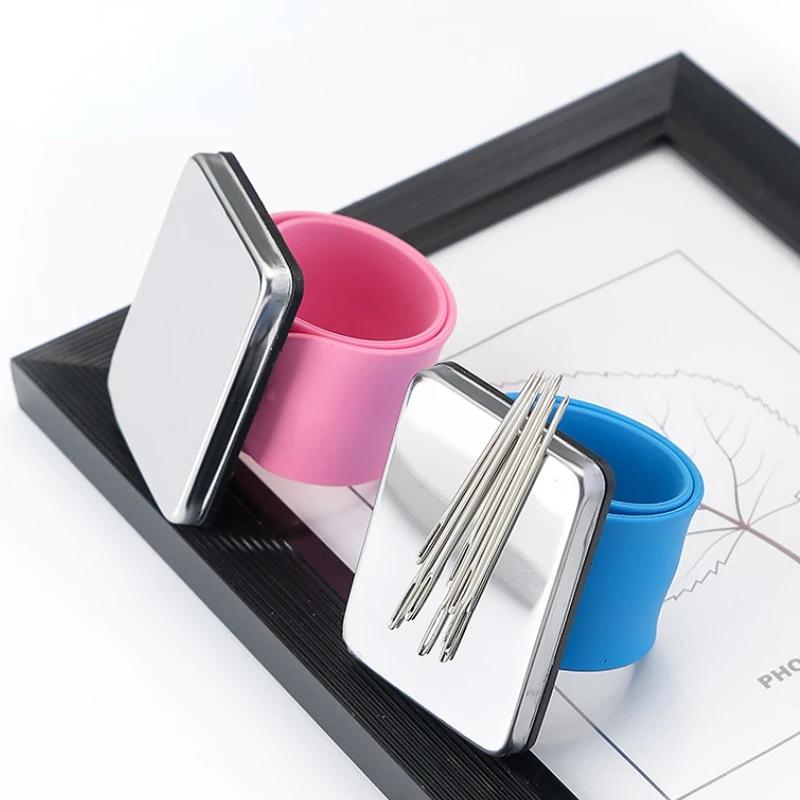 Magnetic Pincushion Silicone Wrist Needle Pad Safe Bracelet Pins Storage Band Sewing Wristband Pin Holder Sewing Accessories