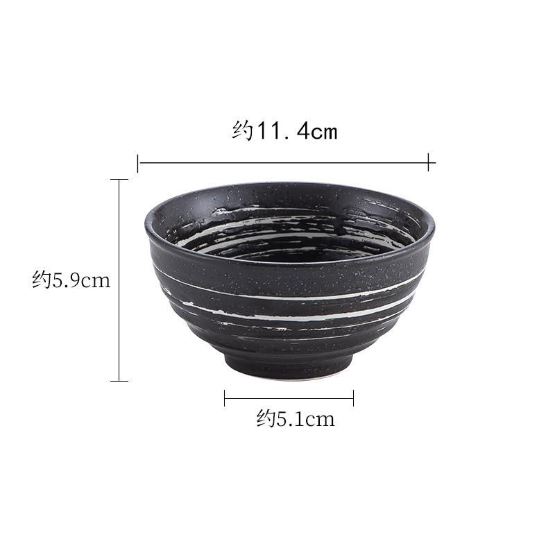 Japanese Tableware Rice Bowl Barbecue Table Round Bowl Household Eating Bowl Homestay Retro Rice Bowl One Person Food