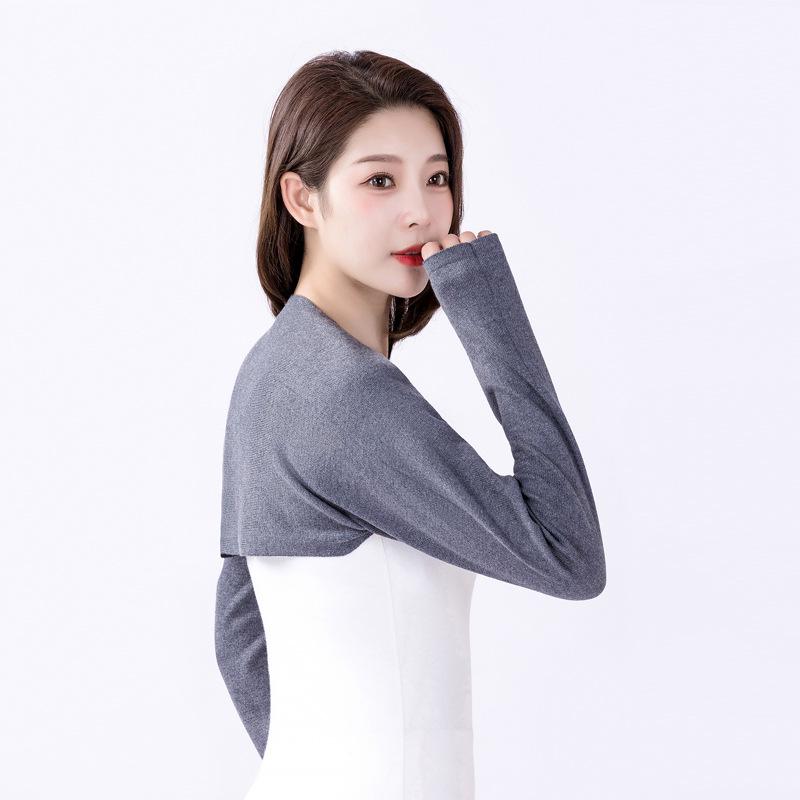 Women's Sleeveless Summer Shawl: Pure Cotton Shoulder Pads, Long-Sleeved Arm Sleeves, Thin Air Conditioning Protection