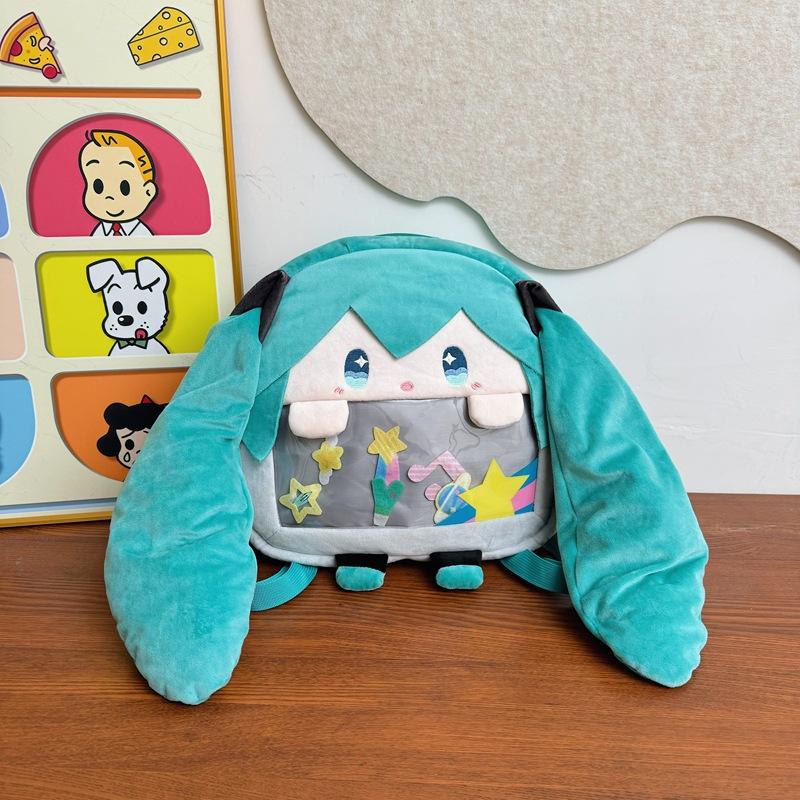 New trendy plush big mouth shoulder bag two-dimensional girl backpack student schoolbag