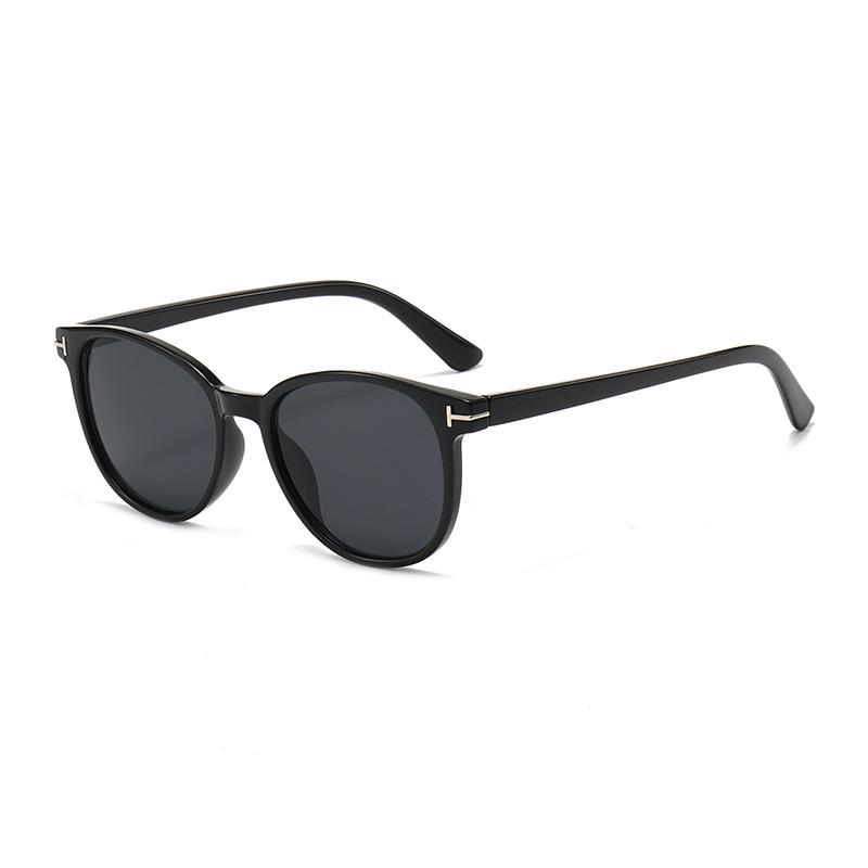 T-Shaped Round Frame Retro Sunglasses 2026 - European & American Street Style