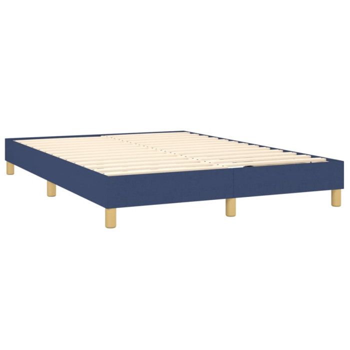 3120620 vidaXL Spring Bed Base Blue 140x200 Cm Fabric
