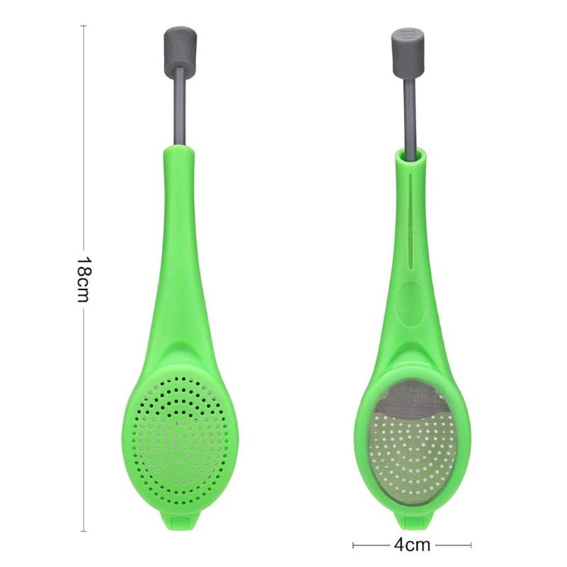 Tea Infuser Built-in Plunger Healthy Intense Flavor Reusable Tea Bag Plastic Tea&Coffee Strainer Measure Swirl Steep Stir&Press