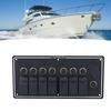 7 Gang Rocker   Panel, 12V 7 Appliance Control with Overload Protector, Suitable for Boats, Yachts, RVs, Aluminum Alloy ABS Material, IP65 