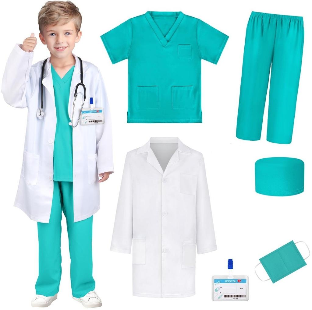 Children Doctor Role Play Set White Coat Nurse Costume Dress Up Pretend Play Toy