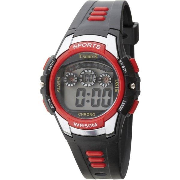 CREPHA TS Series Men's Quartz Digital Wrist Watch - Black / Blue TS-D157-BL TS-D159-RD TS-D156-BL TS-D158-BK TS-D154-BL TS-D155-SV TS-AD094-BK