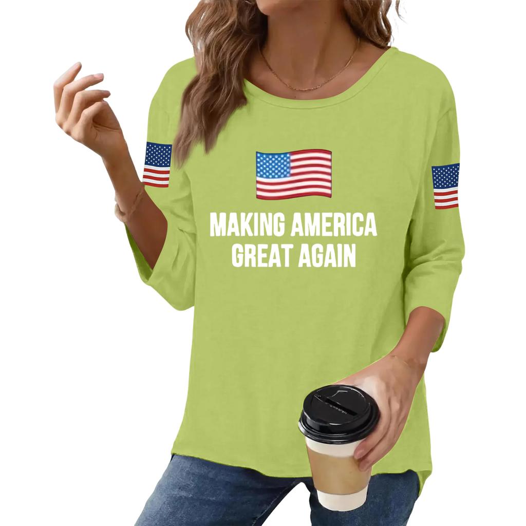 Women's Casual Fashionable Sexy Comfortable Neck Three-Quarter Sleeve Top