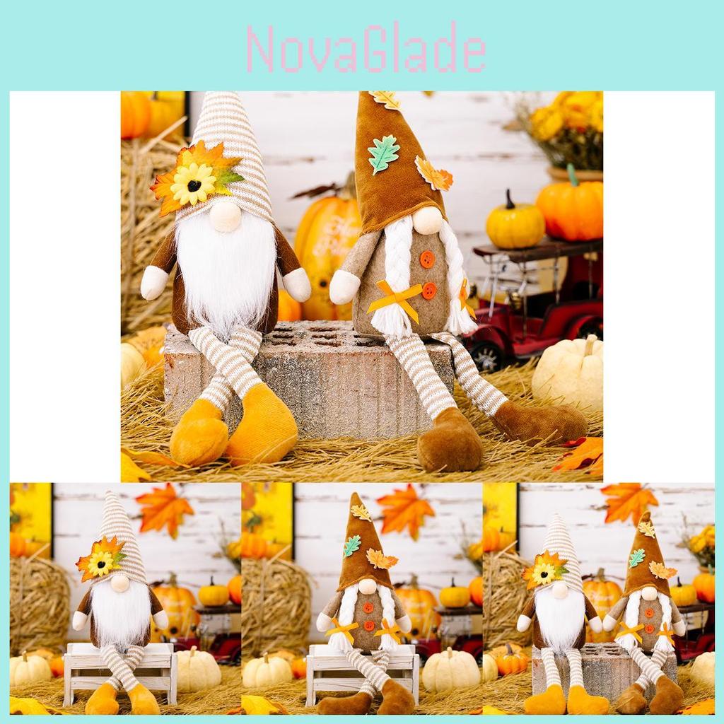 Entzückende Erntedankfest Rudolf Plüschpuppe mit Herbstblatt-Hut für Herbstdeko