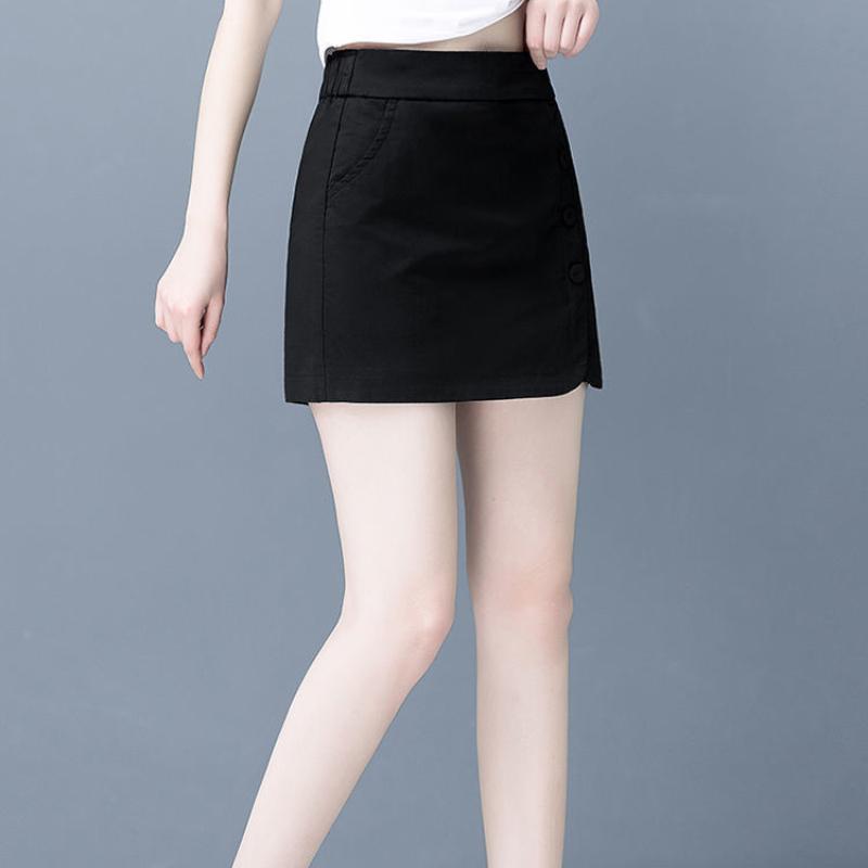 Sommer Koreanischer Stil Locker und Dünn Shorts Damen Hohe Taille Weites Bein Hakama A-Linie War Dünn und Gefälscht Zwei Sets Rockhose