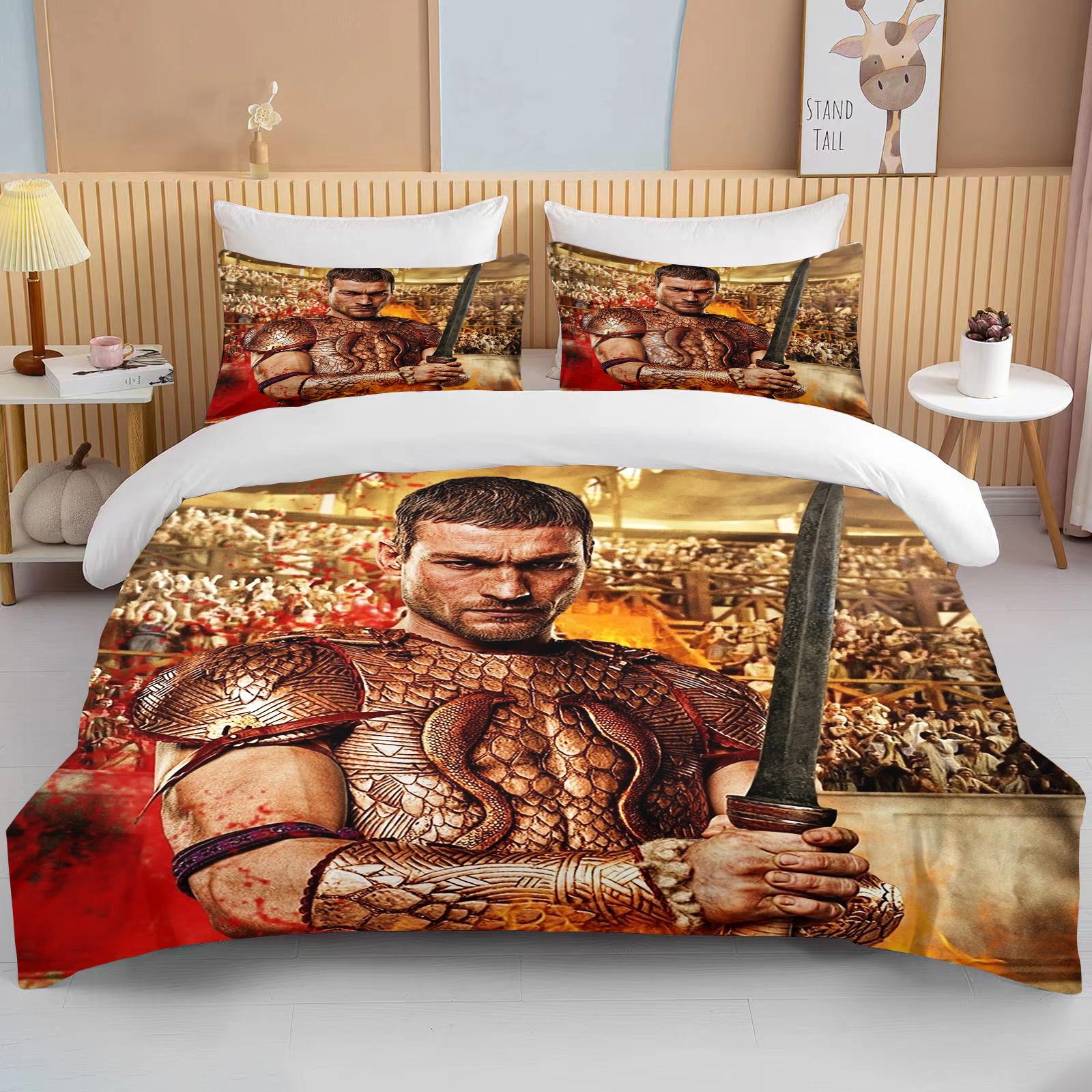 

Ancient Rome Gladiator Bedding Set Duvet Cover Warrior Warrior Single Adult Twin Full Queen Adult Household Bed Three Piece Set 150x200cm 3pcs