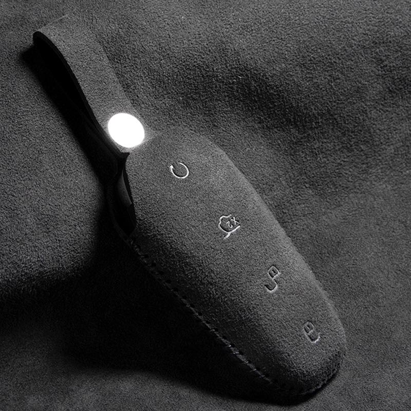 Luxury Suede Car Key Case with Buckle for BYD Tang - DMI Glory Edition, DMP