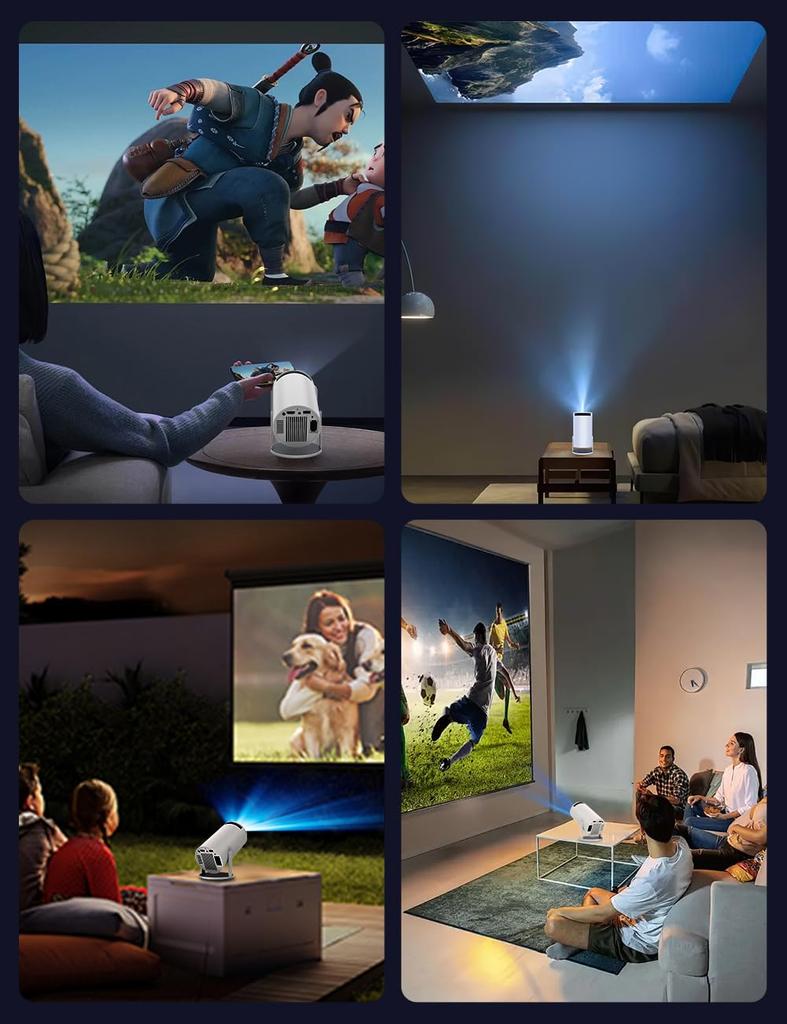 Home Projector Evolution 4K Ceiling 6 Instant Android Bluetooth HiFi Automatic Keystone Zoom Integrated Compatible with DVD and A Great Gift [2025