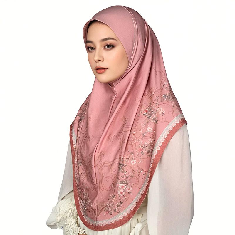 1PC Machine Washable Snap Closure Traditional Islamic Attire Elegant Hijab Gorgeous Muslim Headscarf Ideal Gift Multi-Color